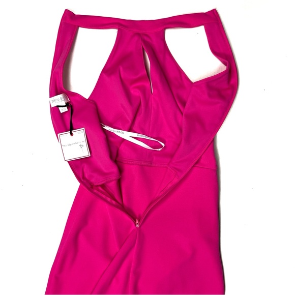 NWT Bisou Bisou Hot Pink Halter Rouched Dress - Picture 8 of 8